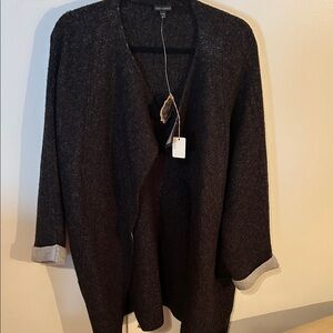 Coco + Carmen Black Open-Front Cardigan